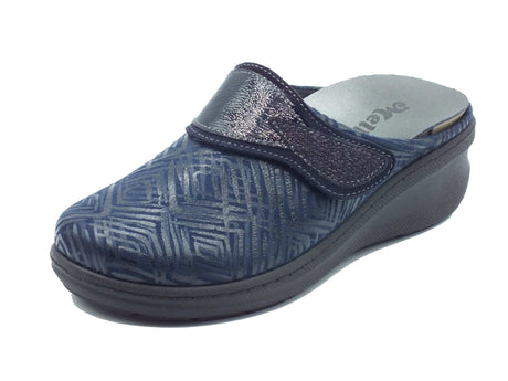 Melluso Melluso PD908Z Blu Pantofole per Donna in tessuto e nabuk con sottopiede estrabile Blu