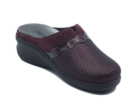 Melluso Melluso PD910 Bordò Pantofole per Donna in tessuto e nabuk con sottopiede estrabile zeppa alta Bordò