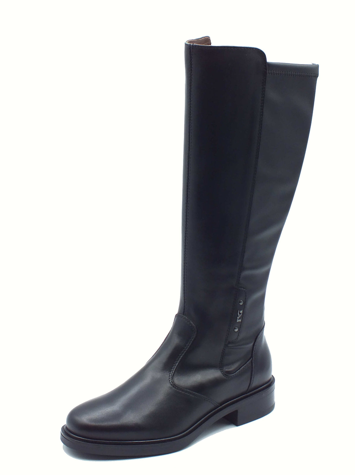 Nero Giardini NeroGiardini I308812D Guanto Nero Stivali per Donna in pelle con tacco basso e zip Nero