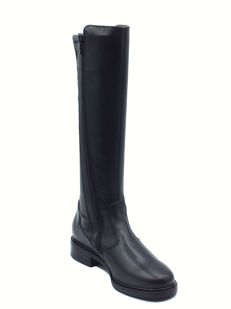 Nero Giardini NeroGiardini I308812D Guanto Nero Stivali per Donna in pelle con tacco basso e zip Nero