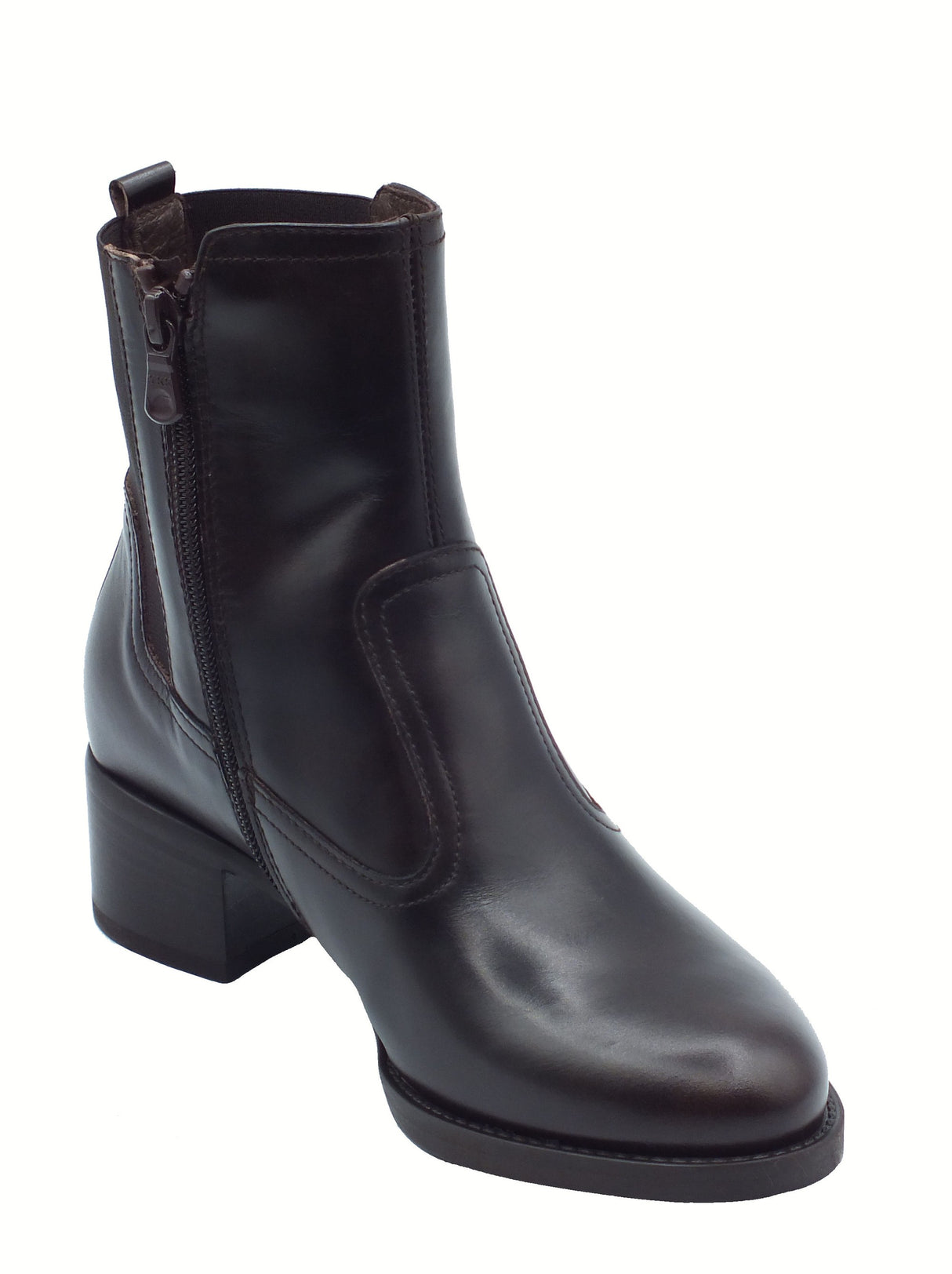 Nero Giardini NeroGiardini I513841D Manoelete T.Moro Tronchetti per Donna in pelle con lampo Manoelete T.Moro