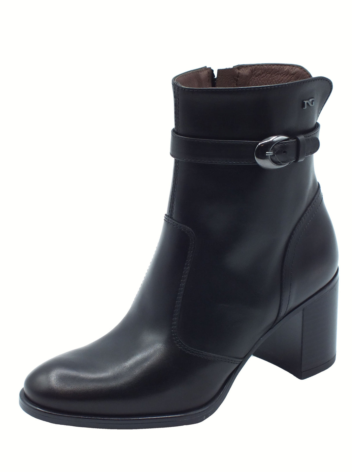 Nero Giardini NeroGiardini I513850D Guanto Nero Tronchetti per Donna in pelle con lampo Nero