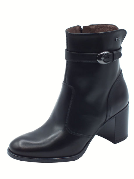 Nero Giardini NeroGiardini I513850D Guanto Nero Tronchetti per Donna in pelle con lampo Nero