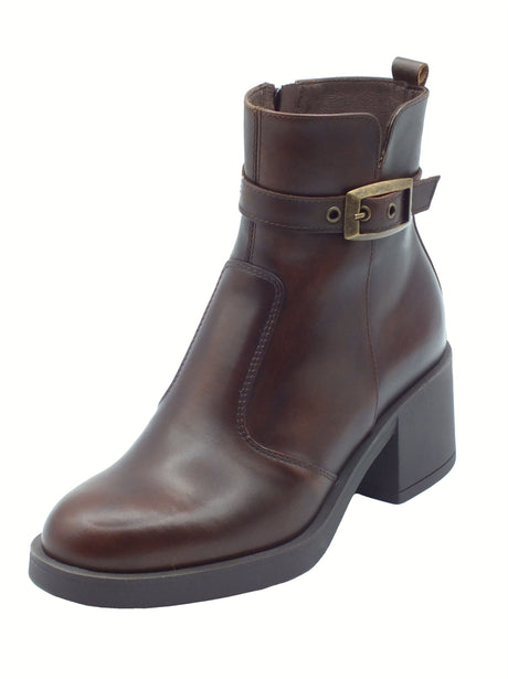 Nero Giardini NeroGiardini I513871 Delavato Beige Tronchetti per Donna in pelle con lampo Beige