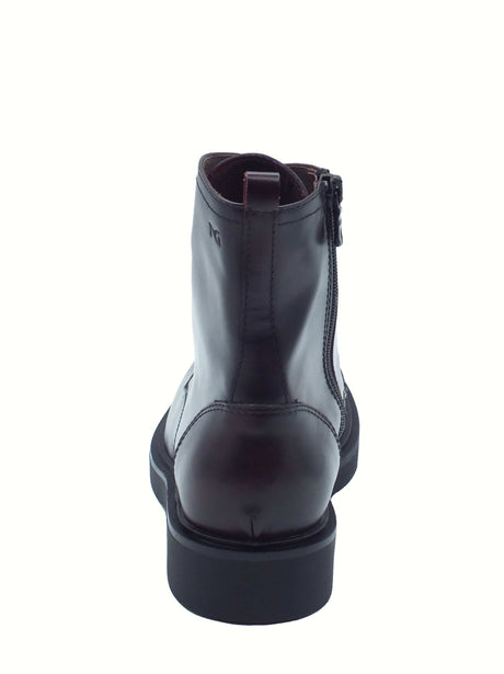 Nero Giardini NeroGiardini I513975D Manolete Bordò Anfibi per Donna in pelle con tacco basso lacci e lampo Bordò