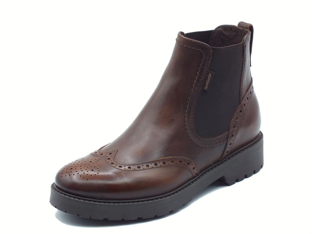 Nero Giardini NeroGiardini I513990 Delavato Beige Tronchetti per Donna in pelle con tacco basso Beige