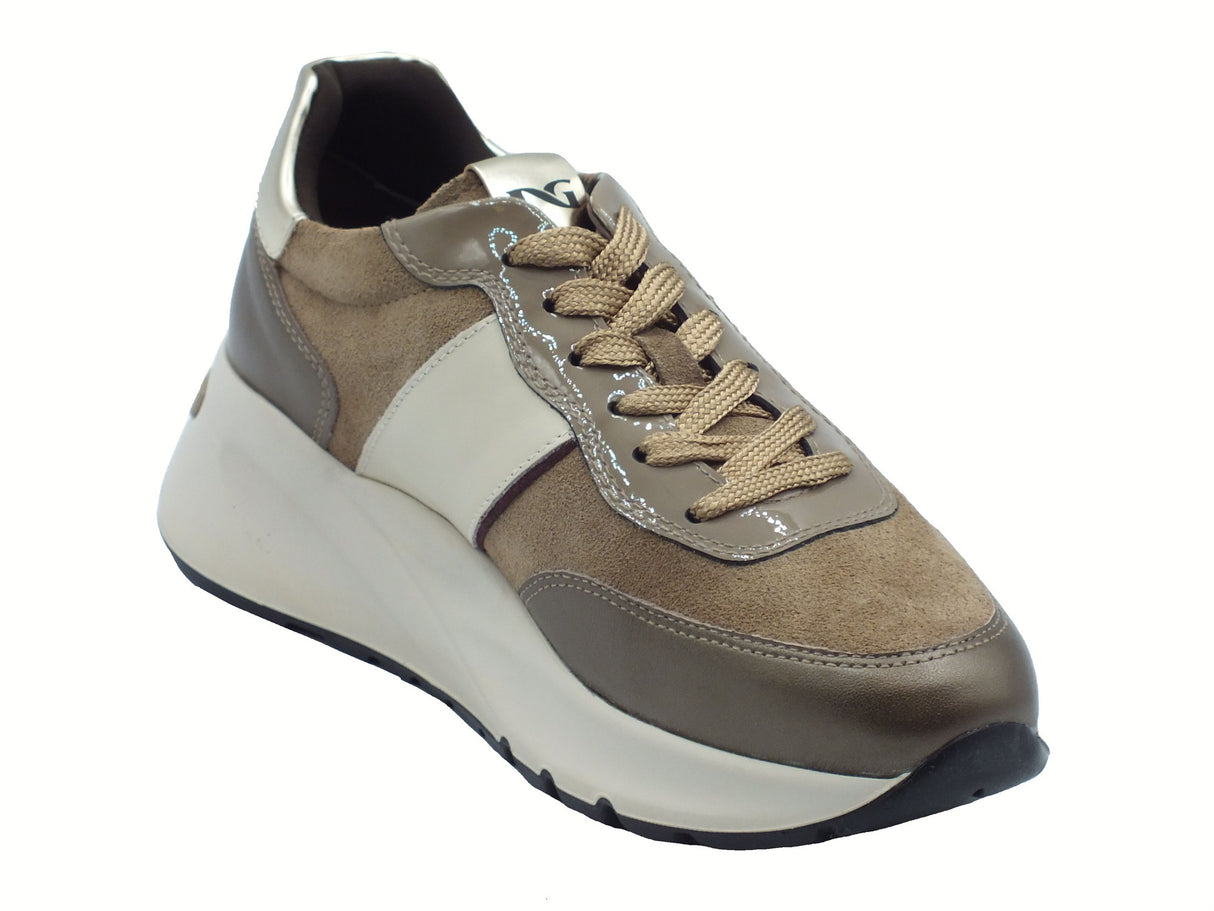 Nero Giardini NeroGiardini I514063D Bagoya Brown Sneakers per Donna in nabuk zeppa alta elementi argilla Brown