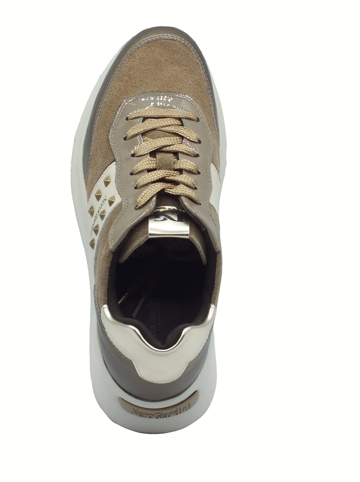 Nero Giardini NeroGiardini I514063D Bagoya Brown Sneakers per Donna in nabuk zeppa alta elementi argilla Brown