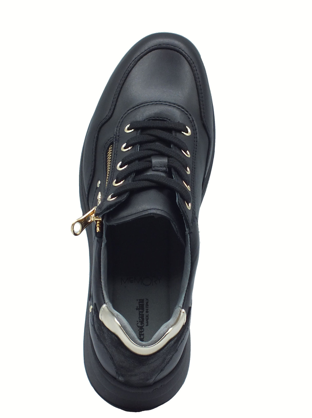 Nero Giardini NeroGiardini I514070D Guanto Nero Sneakers per Donna in pelle zeppa alta Nero