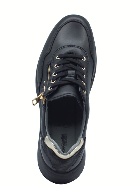 Nero Giardini NeroGiardini I514070D Guanto Nero Sneakers per Donna in pelle zeppa alta Nero