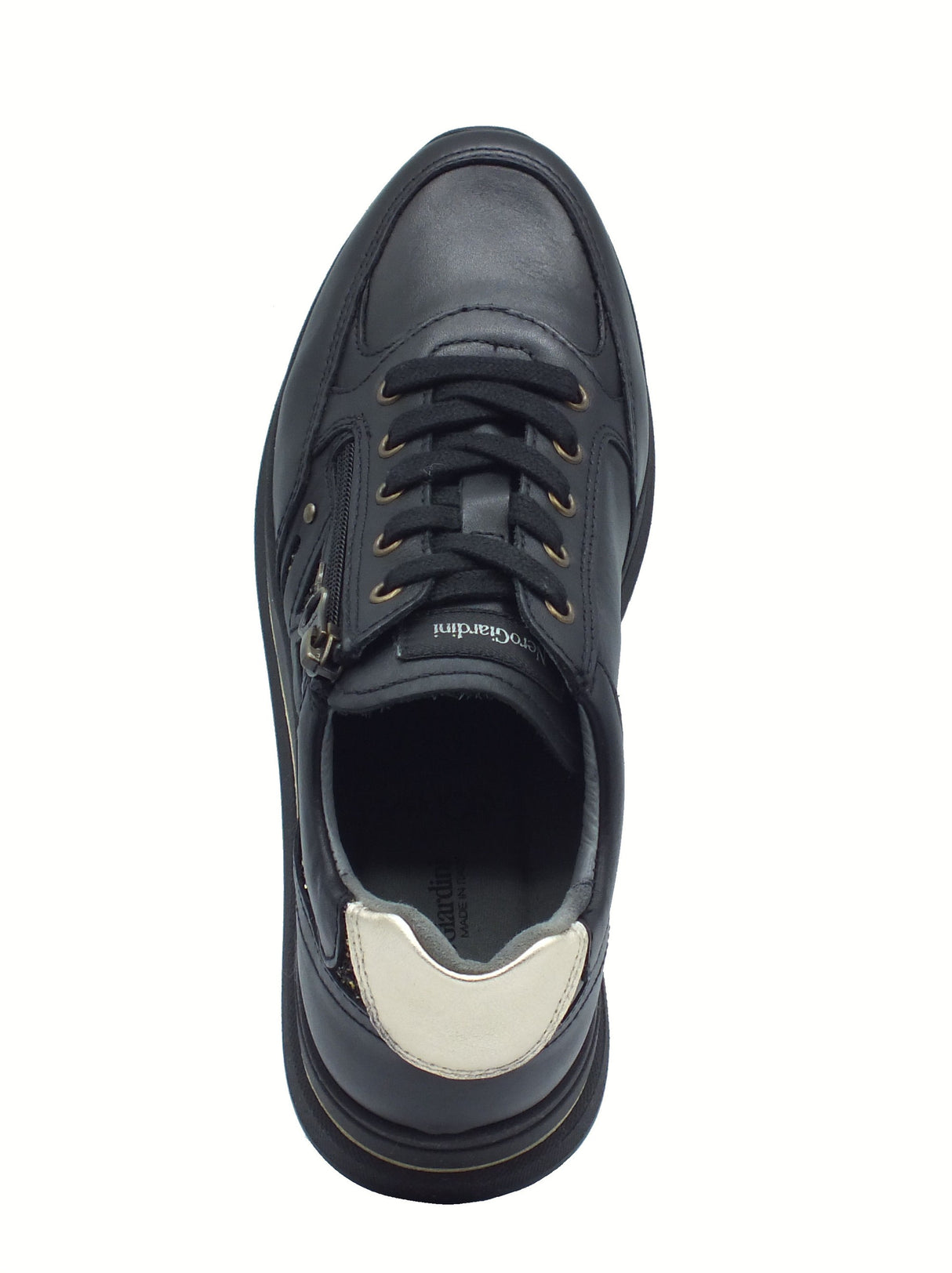 Nero Giardini NeroGiardini I514100D Guanto Nero Sneakers per Donna in pelle zeppa alta Nero