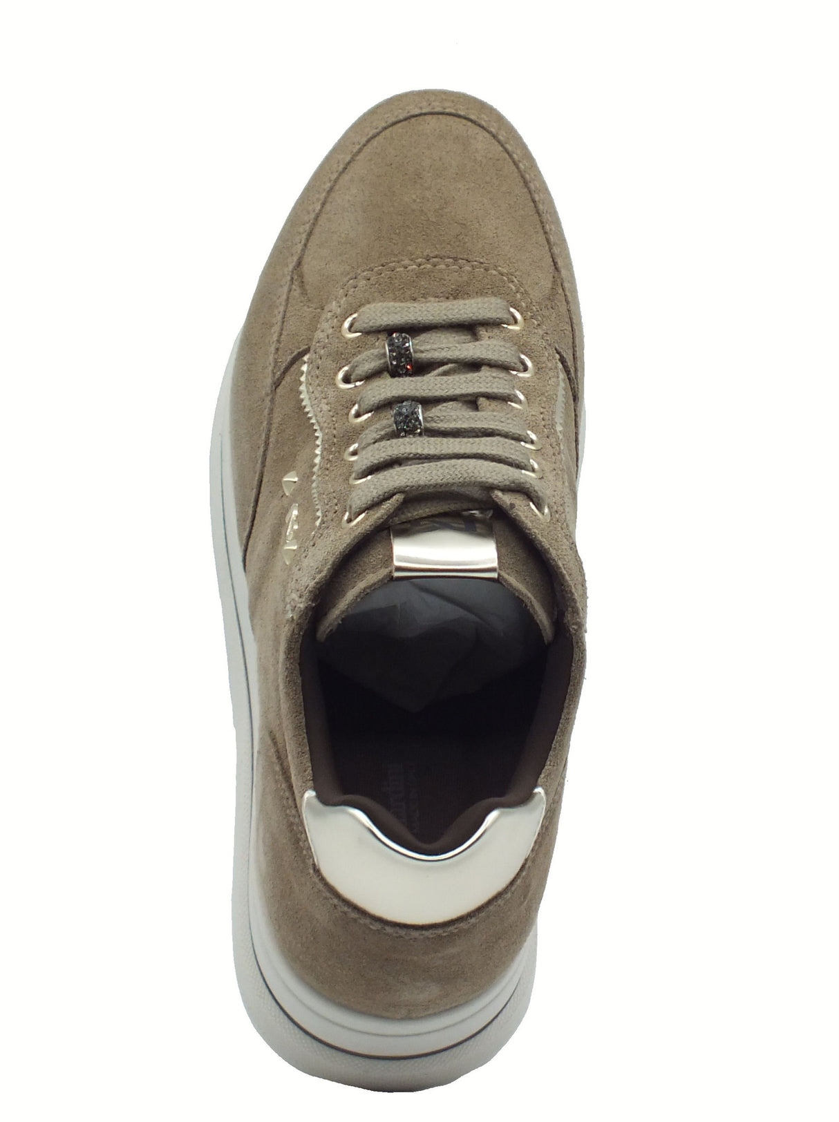 Nero Giardini NeroGiardini I514105D Arold Argilla Sneakers per Donna in nabuk zeppa alta elementi platino Argilla