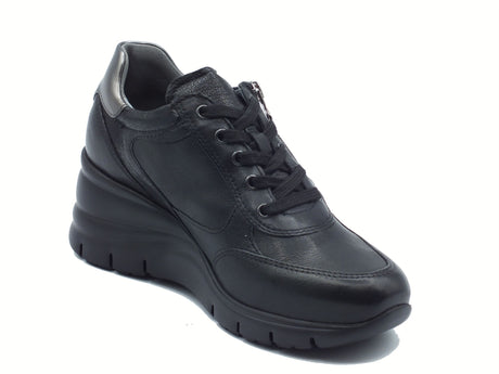 Nero Giardini NeroGiardini I514120D Nappa Nero Sneakersi Donna in pelle con zeppa Nero