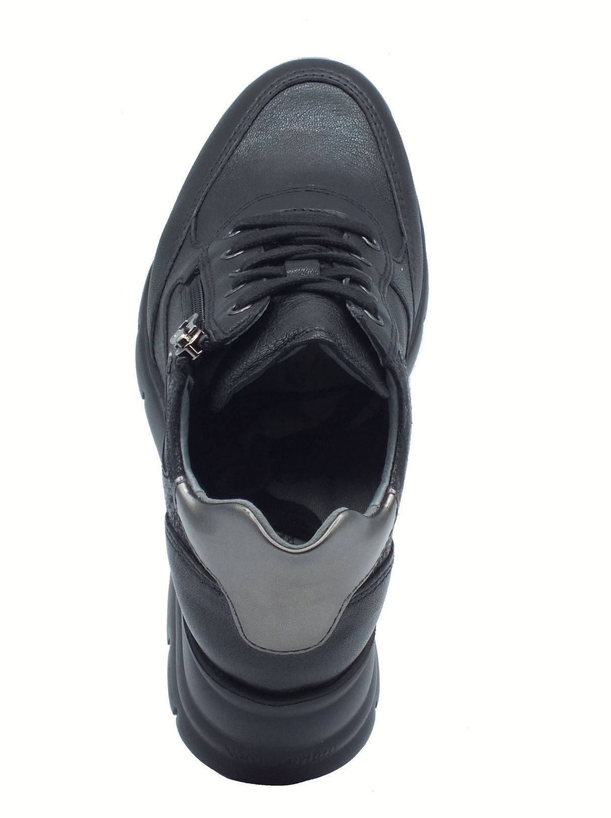 Nero Giardini NeroGiardini I514120D Nappa Nero Sneakersi Donna in pelle con zeppa Nero