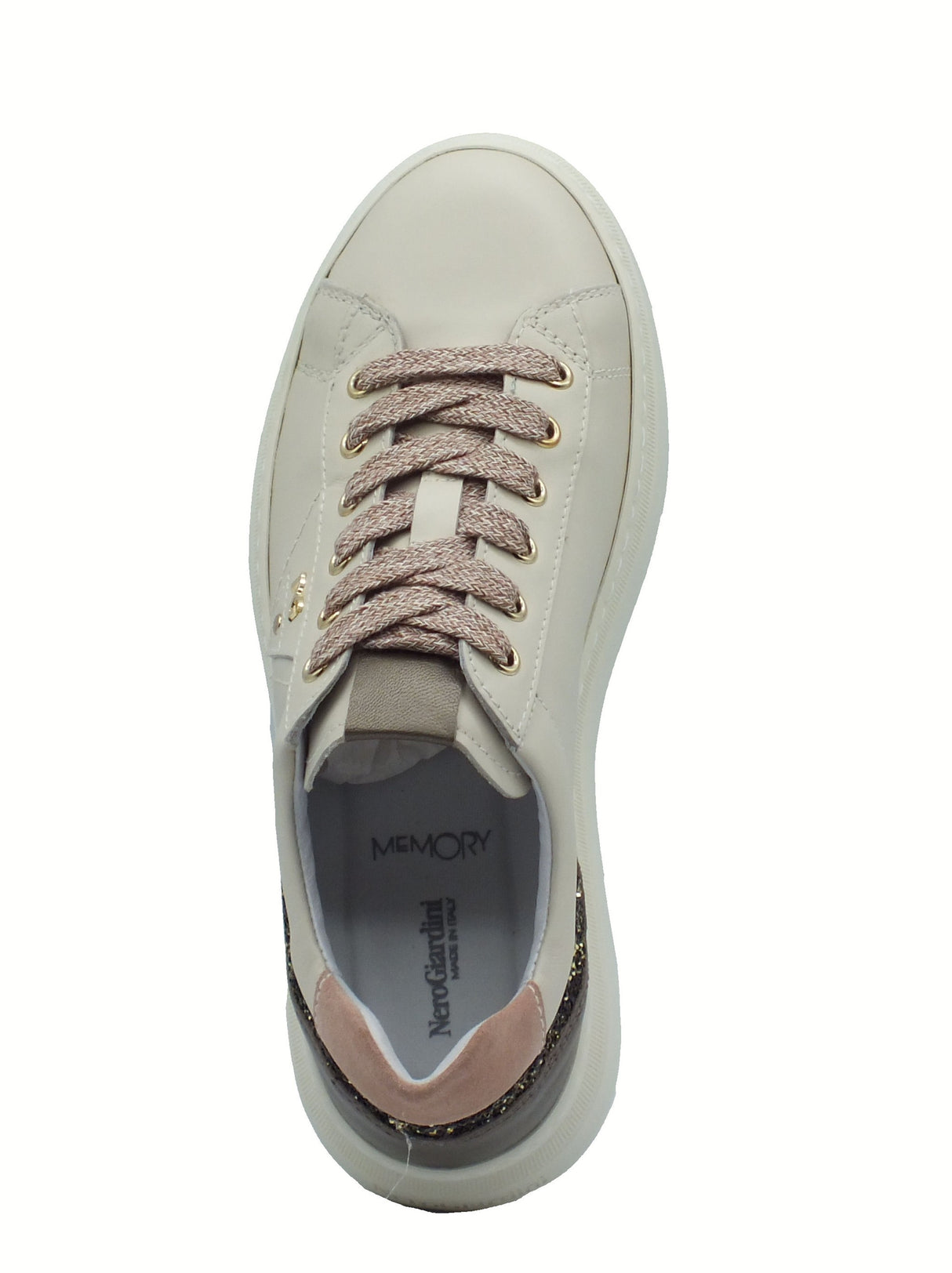 Nero Giardini NeroGiardini I514160D Velvet Milk Sneakers per Donna in pelle zeppa bassa Velvet Milk