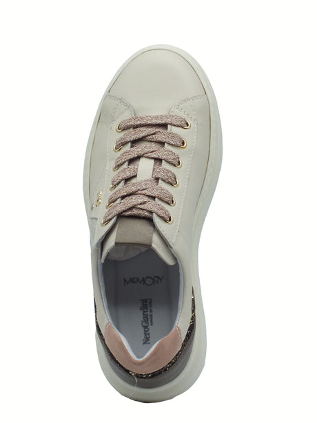 Nero Giardini NeroGiardini I514160D Velvet Milk Sneakers per Donna in pelle zeppa bassa Velvet Milk