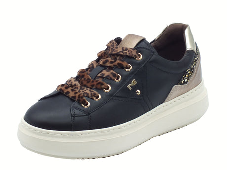 Nero Giardini NeroGiardini I514160D Guanto Nero Sneakers per Donna in pelle zeppa bassa Nero