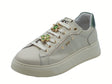 Nero Giardini NeroGiardini I514171D Velvet Milk Sneakers per Donna in pelle zeppa bassa applicazioni verdi Velvet Milk