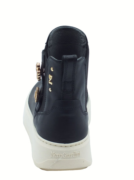 Nero Giardini NeroGiardini I514173D Guanto Nero Tronchetti beatles per Donna in pelle con zeppa Nero