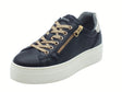 Nero Giardini NeroGiardini I514185D Guanto Nero Sneakers per Donna in pelle zeppa bassa elementi oro Nero