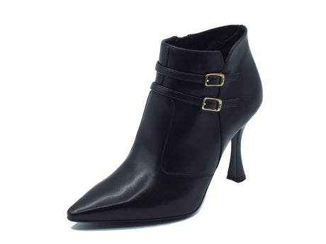 Nero Giardini NeroGiardini I514492DE Nappa Pan Nero Tronchetti eleganti per Donna in pelle tacco rocchetta Nero