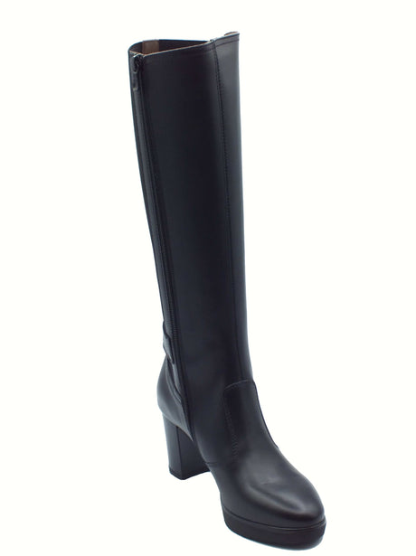 Nero Giardini NeroGiardini I514600D Guanto Nero Stivali per Donna in pelle con tacco alto Nero