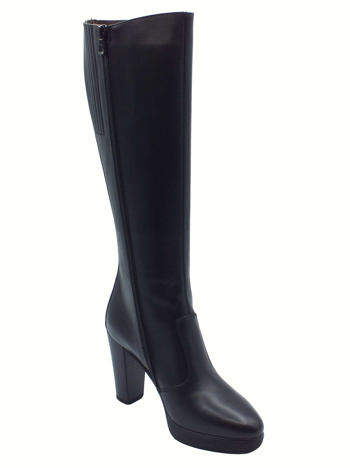 Nero Giardini NeroGiardini I514610D Guanto Nero Stivali per Donna in pelle con tacco alto e lampo Nero