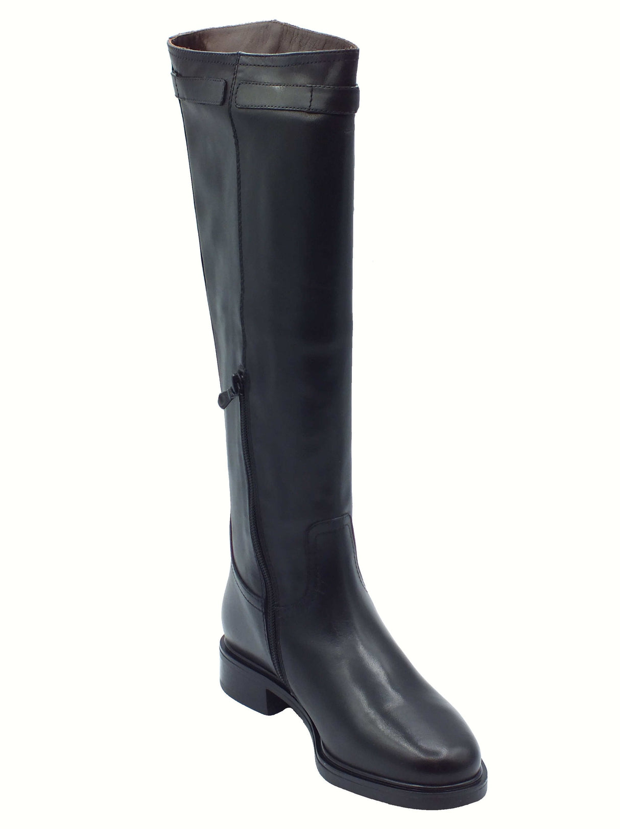 Nero Giardini NeroGiardini I514703D Nero Stivali per Donna in pelle con lampo e tacco basso Nero