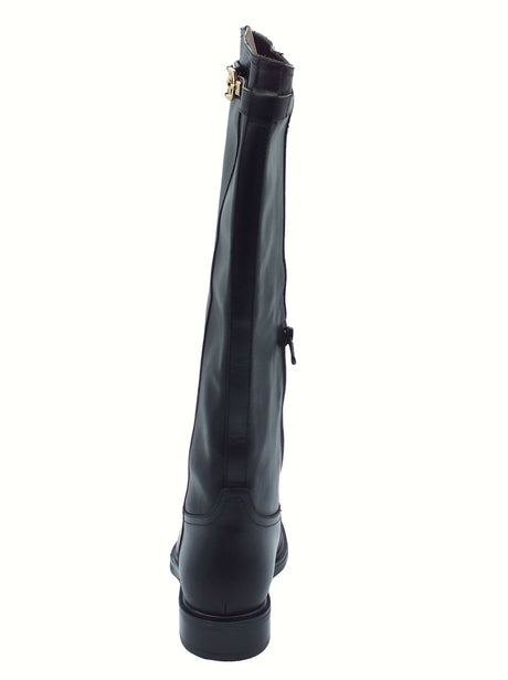 Nero Giardini NeroGiardini I514703D Nero Stivali per Donna in pelle con lampo e tacco basso Nero