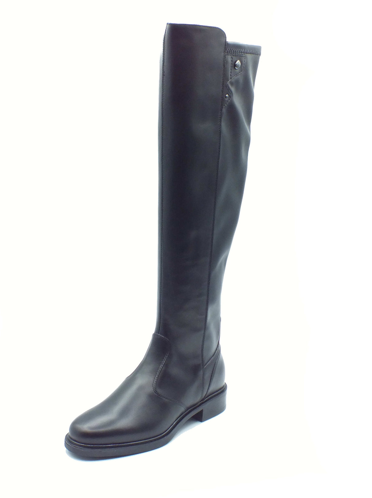 Nero Giardini NeroGiardini I514705D Nero Stivali per Donna in pelle con lampo ed elastico sul polpaccio tacco bass Nero