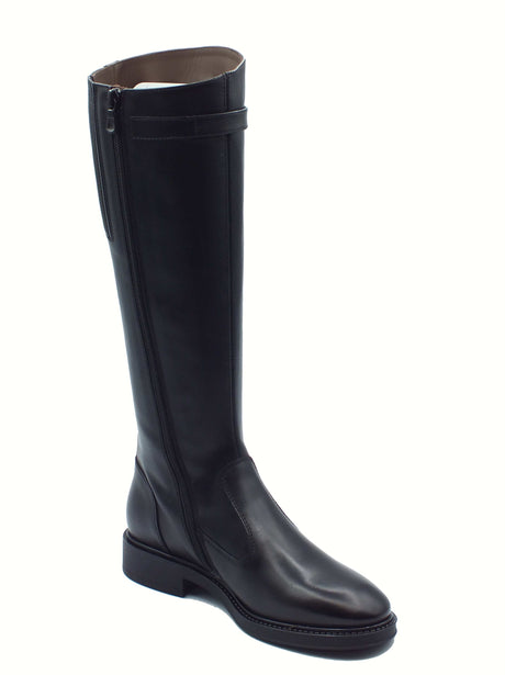 Nero Giardini NeroGiardini I514713D Guanto Nero Stivali per Donna in pelle con lampo e tacco basso Nero