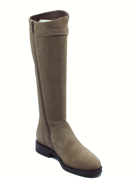 Nero Giardini NeroGiardini I514715D Arold Argilla Stivali per Donna in camoscio con lampo e tacco basso Argilla