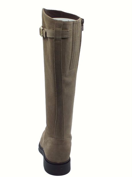 Nero Giardini NeroGiardini I514715D Arold Argilla Stivali per Donna in camoscio con lampo e tacco basso Argilla