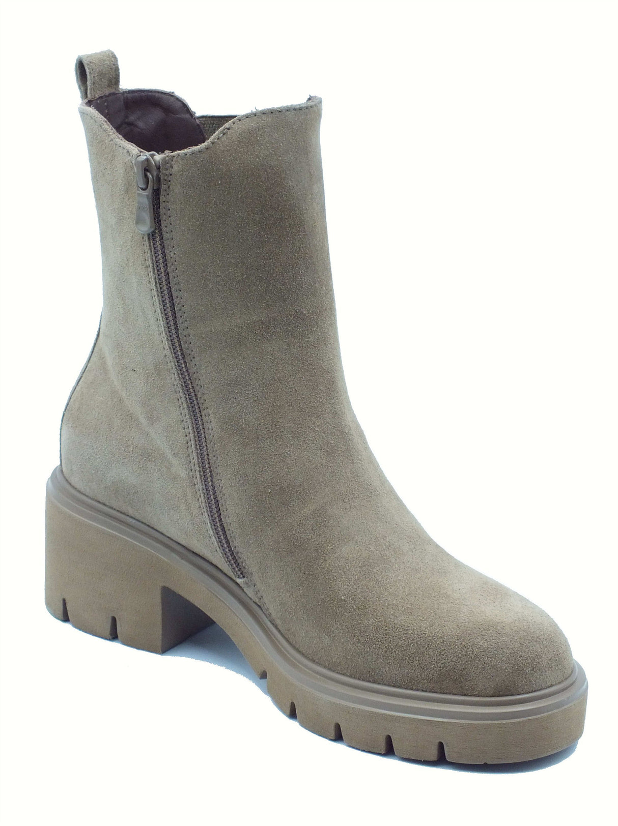 Nero Giardini NeroGiardini I514816D Arold Col Argilla Tronchetti per Donna in nabuk con lampo tacco medio Argilla