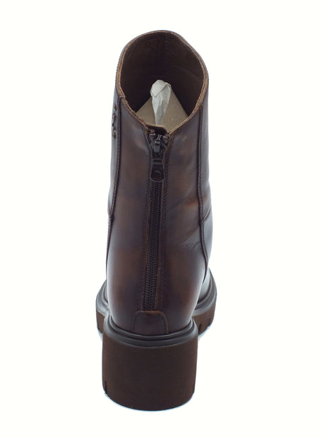 Nero Giardini NeroGiardini I514819 Delavato Beige Tronchetti accollati Donna in pelle marrone tacco medio Beige