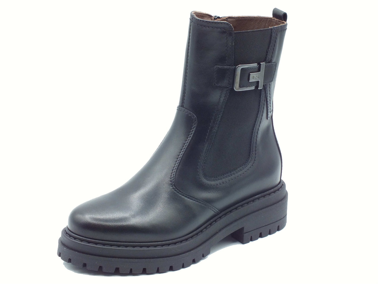 Nero Giardini NeroGiardini I514830D Guanto Nero Tronchetti per Donna in pelle con elastico e lampo Nero