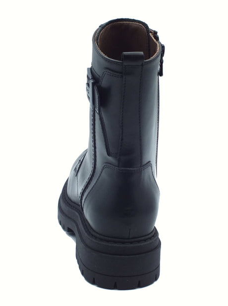 Nero Giardini NeroGiardini I514833D Guanto Nero Anfibi moda per Donna in pelle con lacci e lampo tacco basso Nero