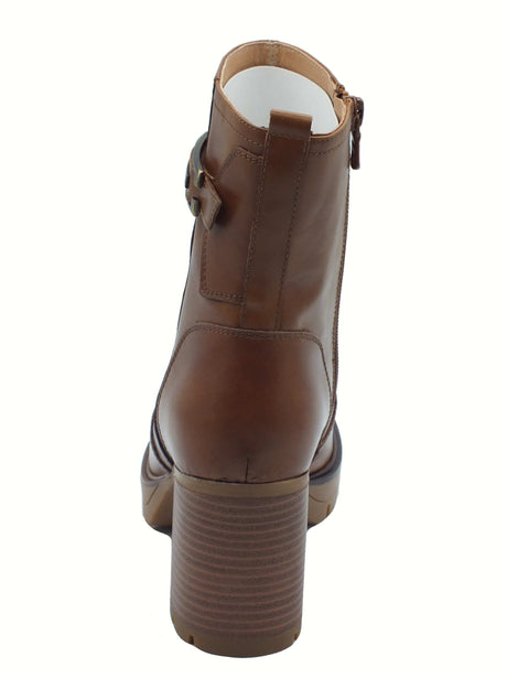 Nero Giardini NeroGiardini I514853D Manulete Cuoio Tronchetti per Donna in pelle con lampo e tacco alto Cuoio