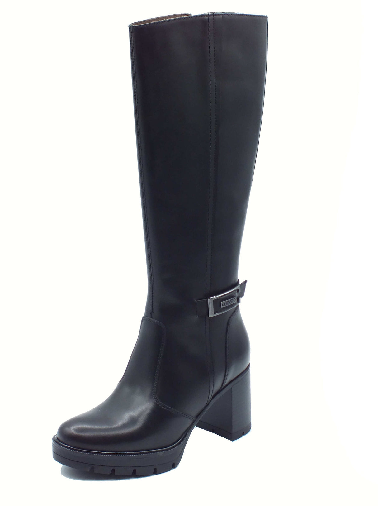 Nero Giardini NeroGiardini I514855D Guanto Nero Stivali per Donna in pelle con lampo e tacco alto Nero