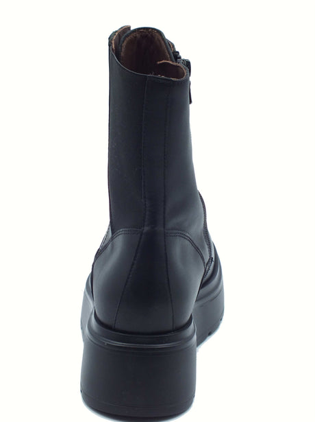 Nero Giardini NeroGiardini I514900D Guanto Nero Anfibi moda per Donna in pelle e tessuto elastico lacci e lampo Nero