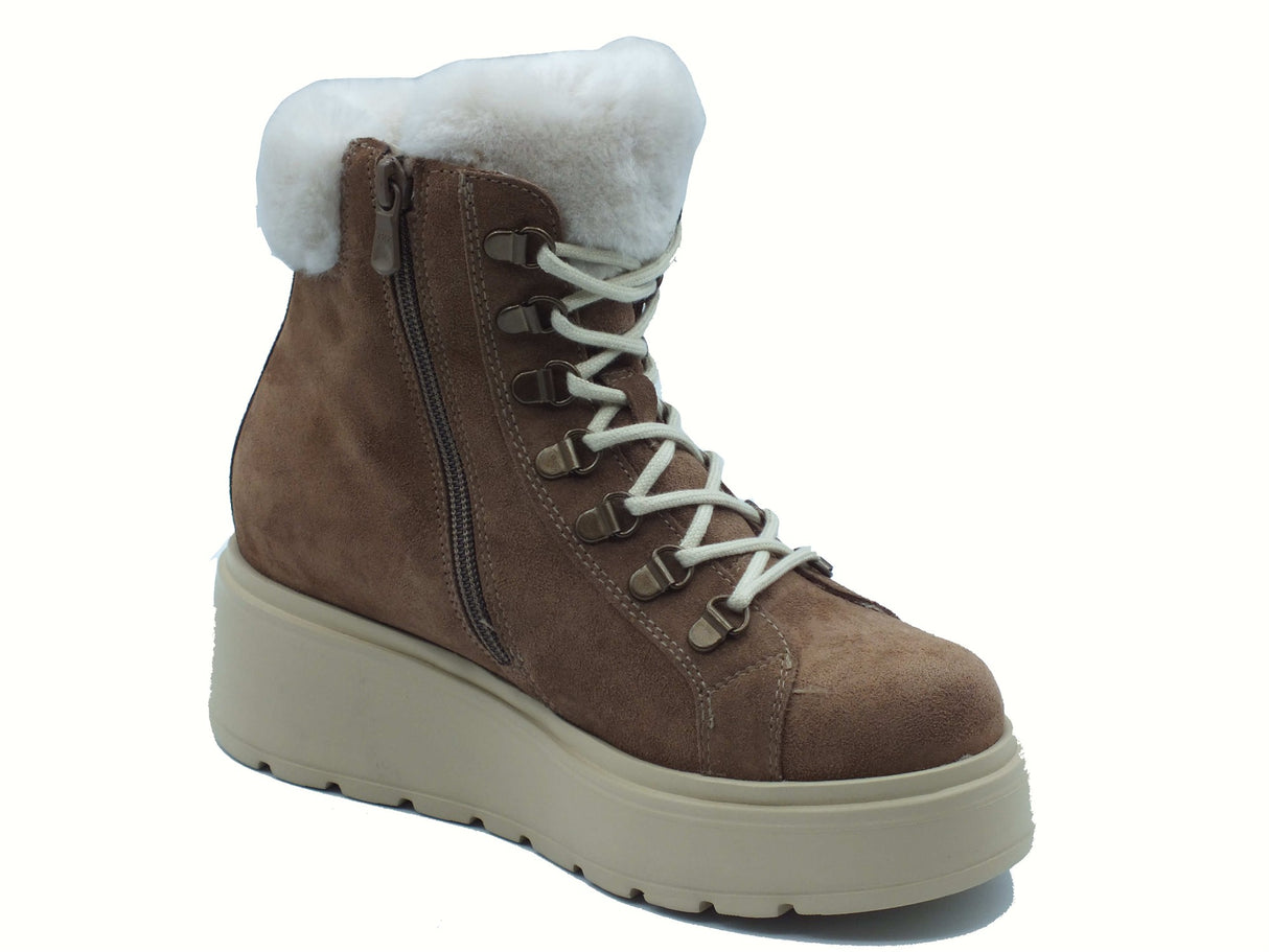 Nero Giardini NeroGiardini I514908D Velour Montone Scarponcini per Donna in nabuk con zeppa alta Velour Montone