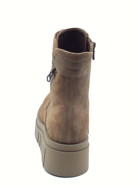 Nero Giardini NeroGiardini I514911D Velour Mou Tronchetti per Donna in camoscio con lampo e lacci e zeppa Velour Mou