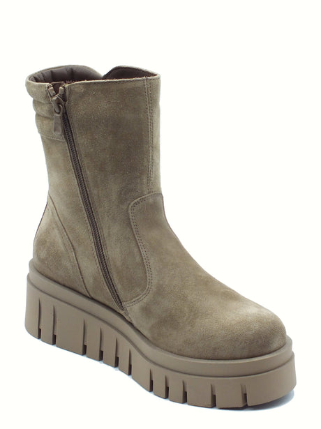 Nero Giardini NeroGiardini I514914D Arold Argilla Tronchetti per Donna in camoscio con lampo e zeppa media Arold Argilla