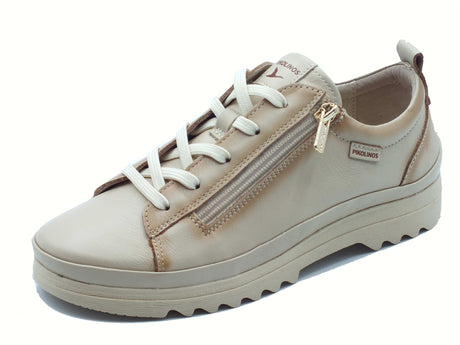 Pikolinos Pikolinos 6979C6 Vigo Marfil Sneakers per Donna in pelle beige lampo e lacci Vigo Marfil