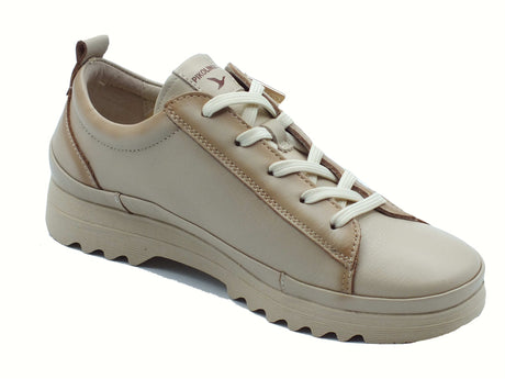 Pikolinos Pikolinos 6979C6 Vigo Marfil Sneakers per Donna in pelle beige lampo e lacci Vigo Marfil