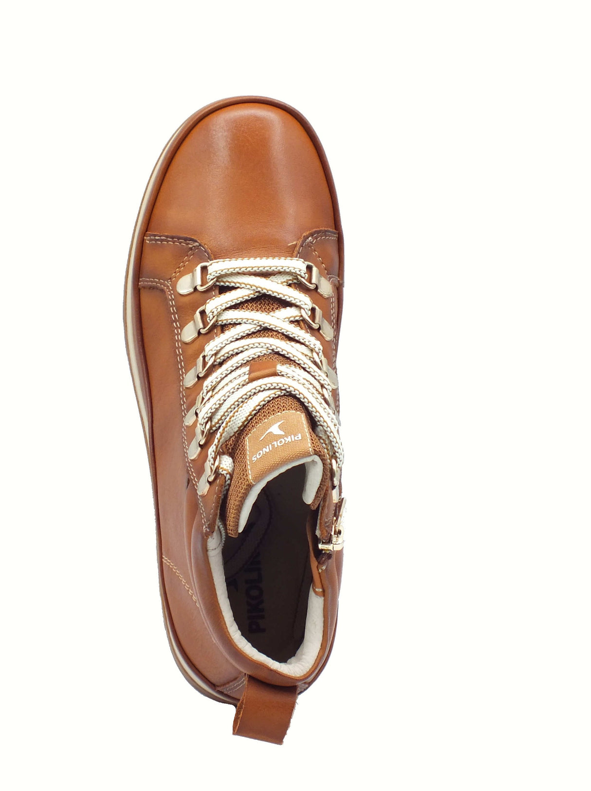 Pikolinos Pikolinos 8564 Vigo Brandy Sneakers per Donna in pelle marrone lampo e lacci Vigo Brandy