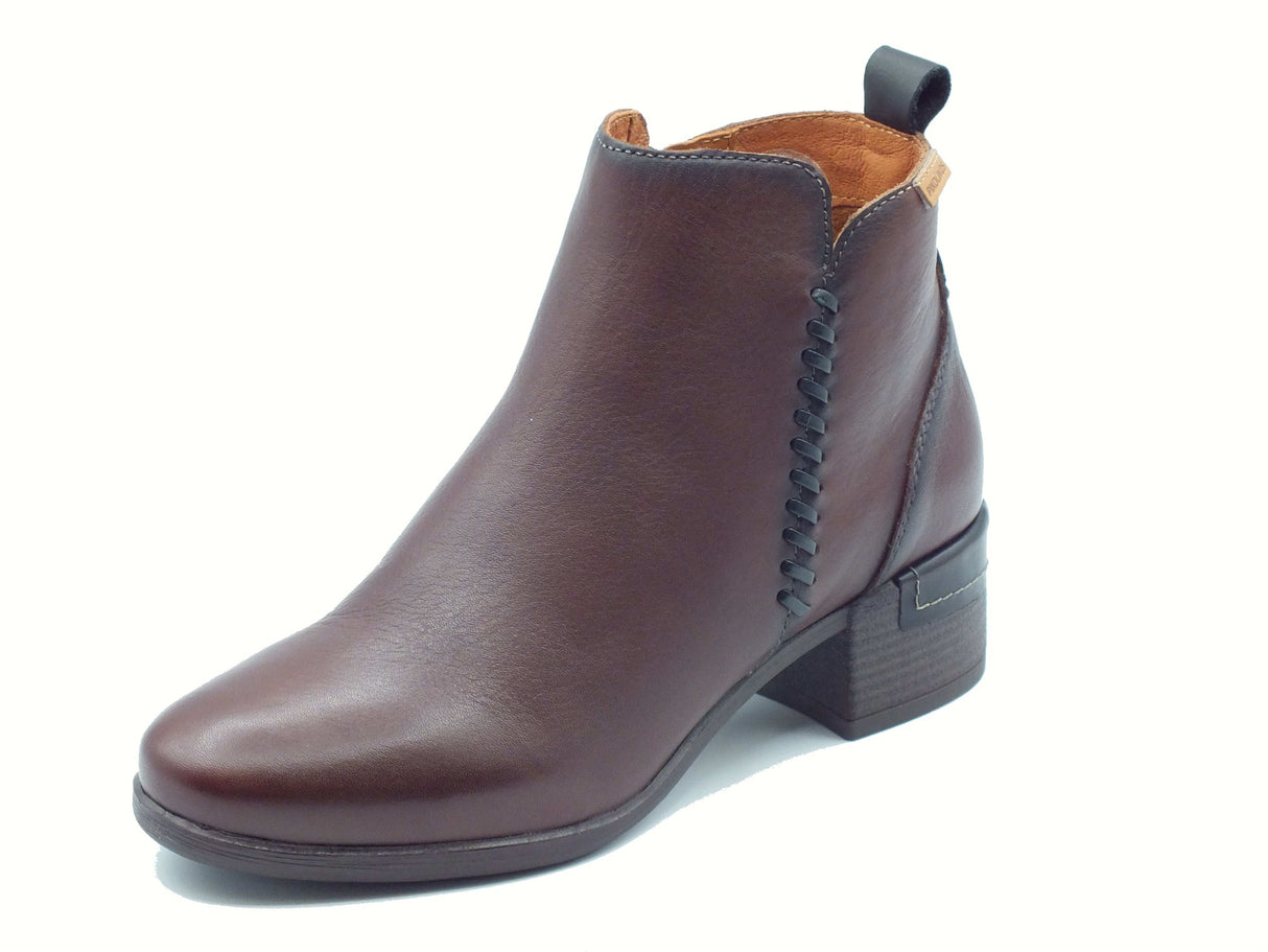 Pikolinos Pikolinos W6W 8950 Malaga Caoba Tronchetti per Donna in pelle testa di moro tacco basso Malaga Caoba