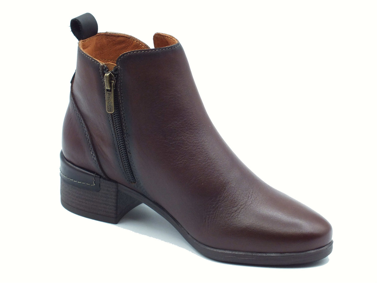 Pikolinos Pikolinos W6W 8950 Malaga Caoba Tronchetti per Donna in pelle testa di moro tacco basso Malaga Caoba