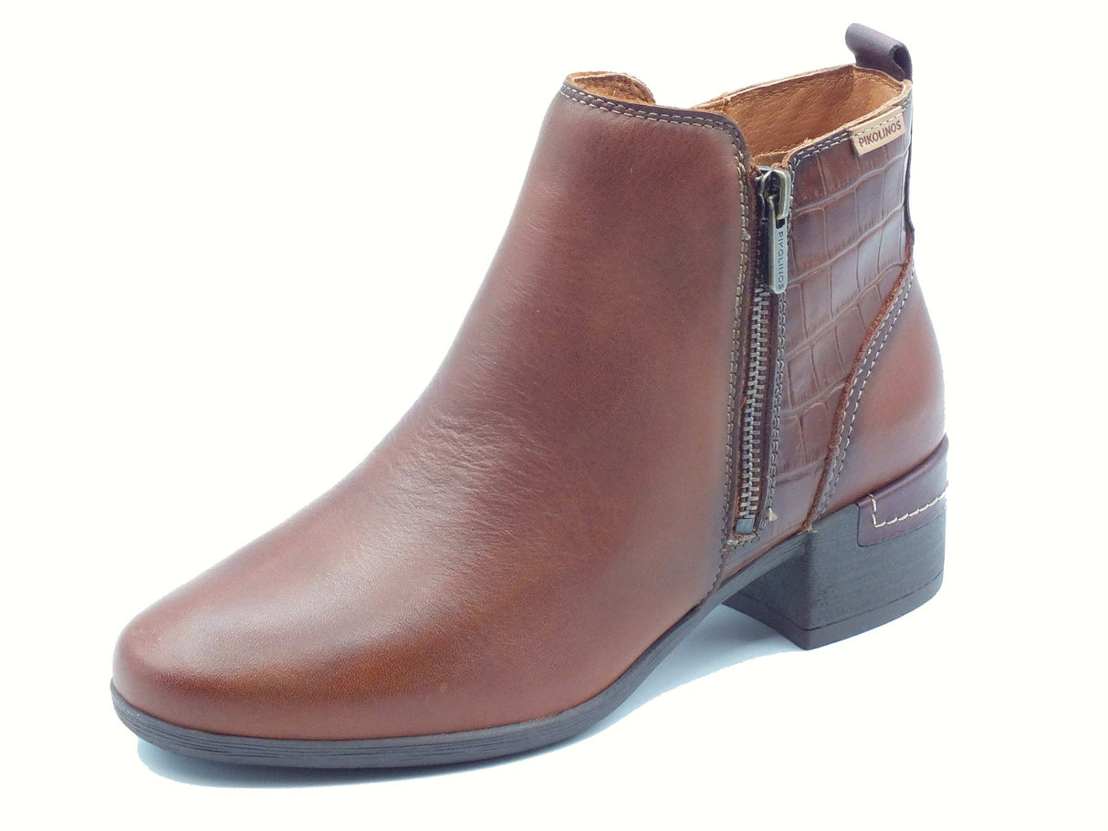 Pikolinos Pikolinos W6W 8968C1 Malaga Cuero Tronchetti per Donna in pelle nera tacco basso Malaga Cuero