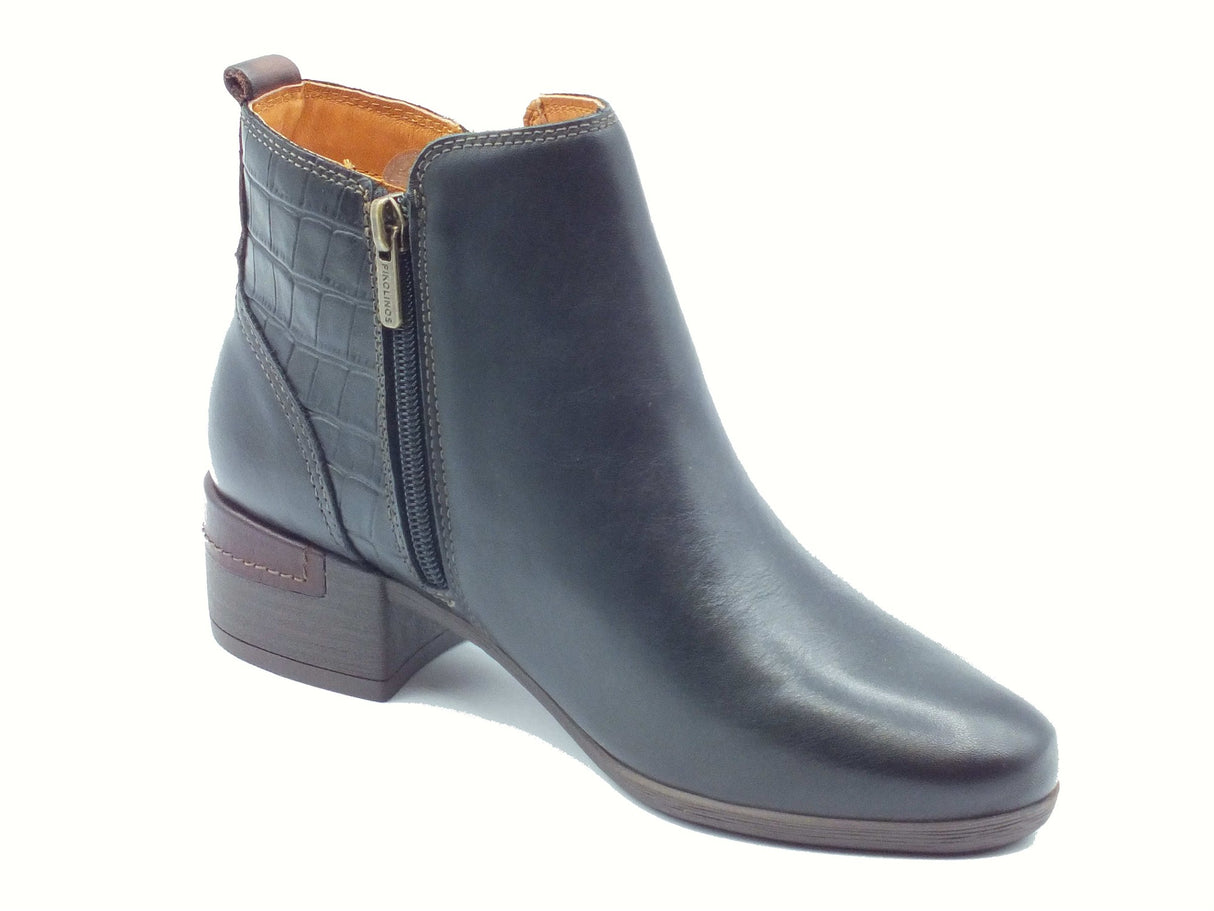 Pikolinos Pikolinos W6W 8968C1 Malaga Black Tronchetti per Donna in pelle nera tacco basso Malaga Black